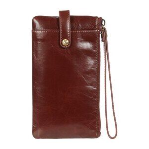 Hobo Womens Genuine Leather King Wristlet Wallet Chocolate One Size